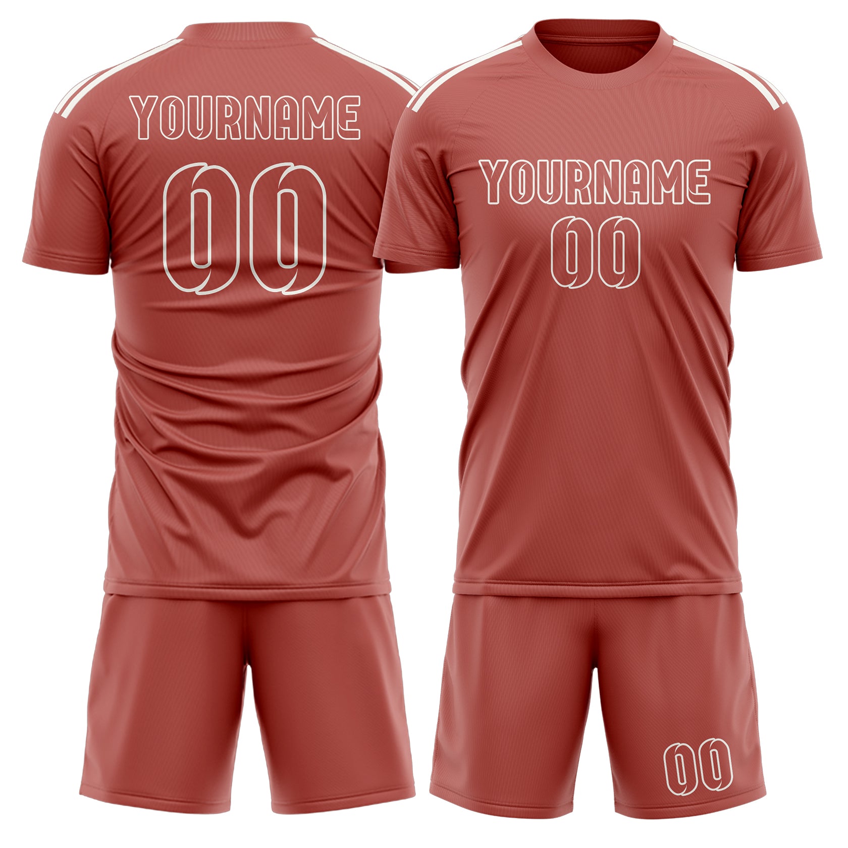 Maßgeschneidertes Professionelles Kupferrose Kupferrose Fußballtrikot-Set