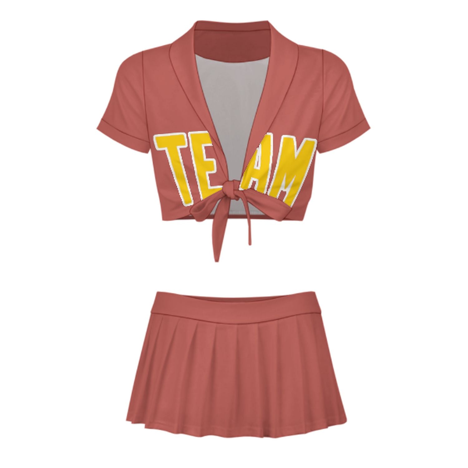 Maßgeschneidertes Kupferrose Gold Cheerleader Outfit Set