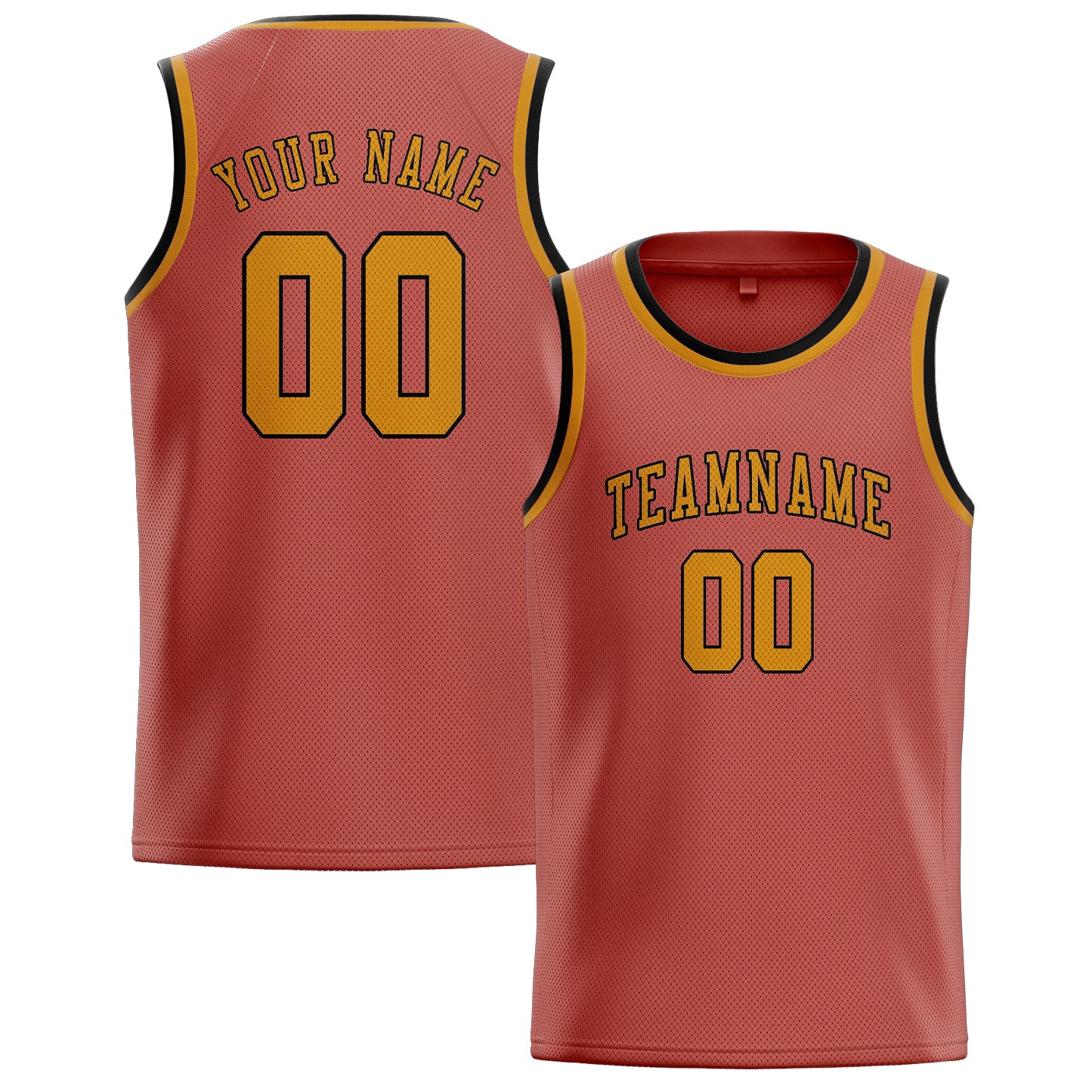 Benutzerdefiniertes Professionelles Kupferrose Gelb Basketballtrikot