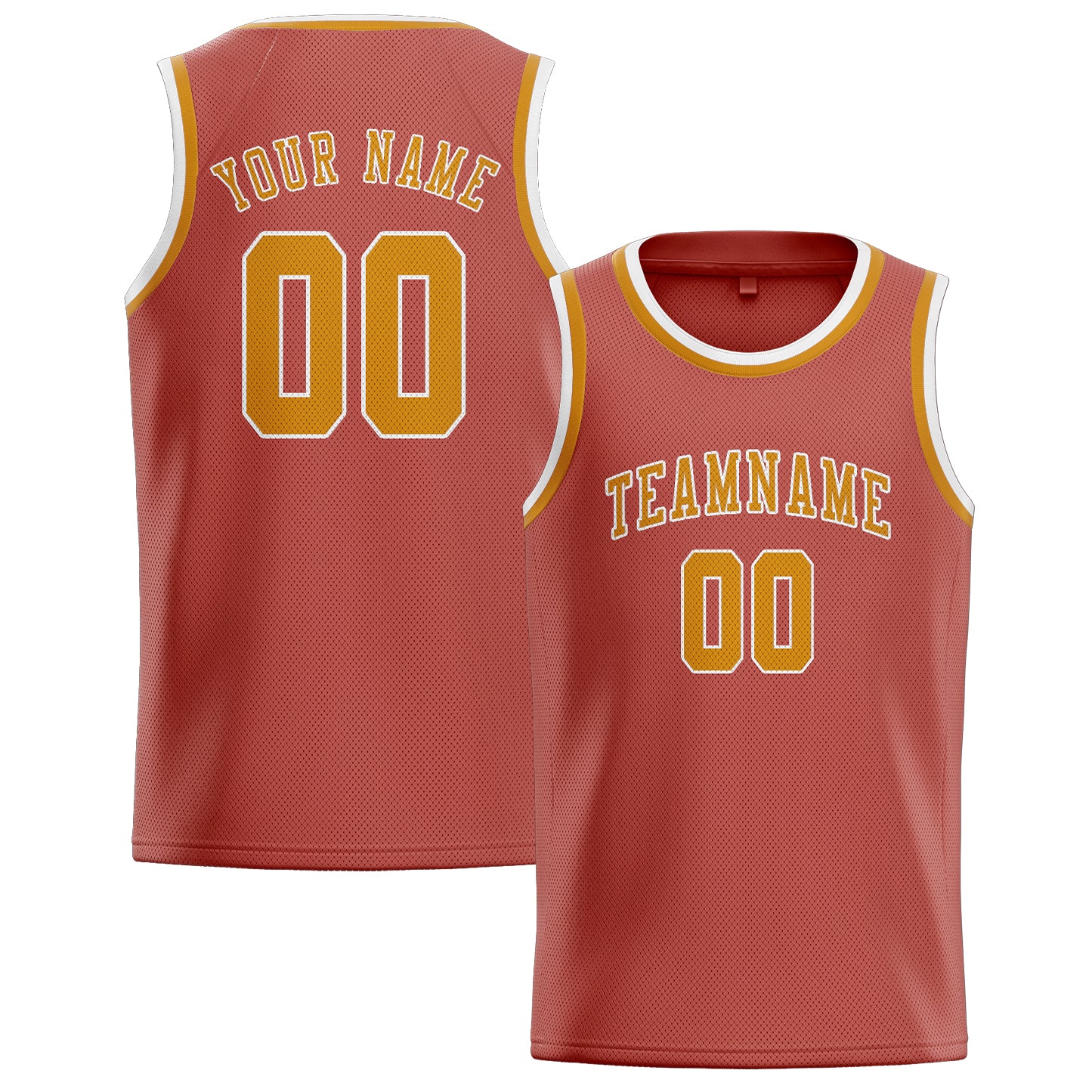 Benutzerdefiniertes Professionelles Kupferrose Gelb Basketballtrikot