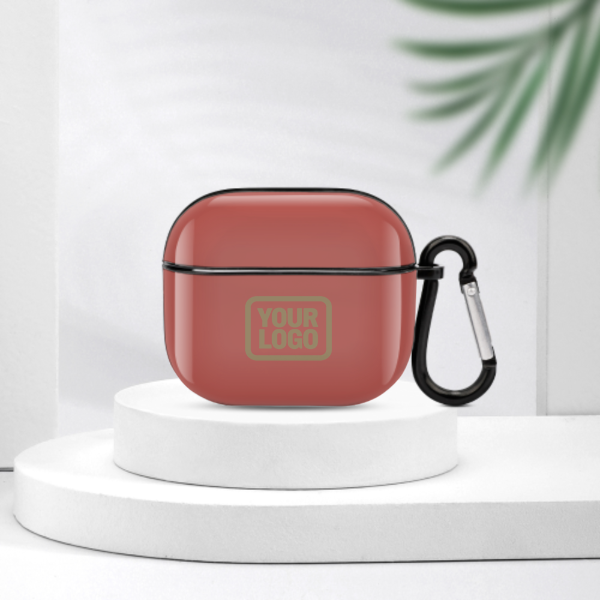 Maßgeschneidertes Kupferrose Hellkhaki AirPods-Hülle (3. Generation)