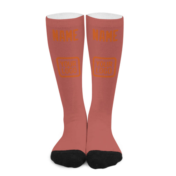 Maßgeschneidertes Kupferrose Orange Kniestrümpfe