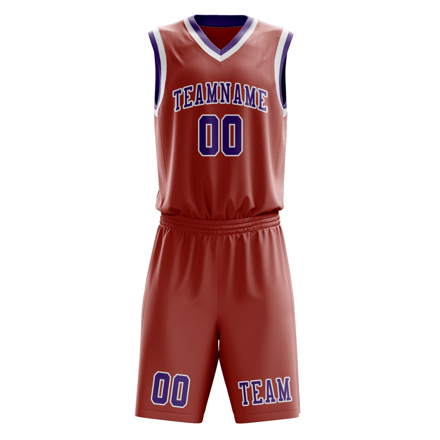 Benutzerdefiniertes Professionelles Kupferrose Lavendel Basketballtrikot-Set