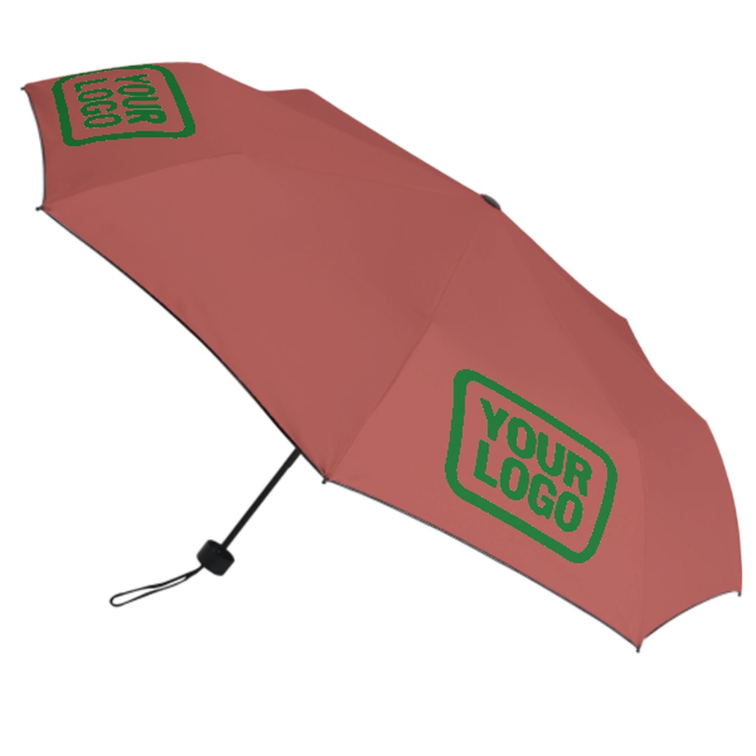 Maßgeschneidertes Kupferrose Smaragdgrün Automatik-Regenschirm