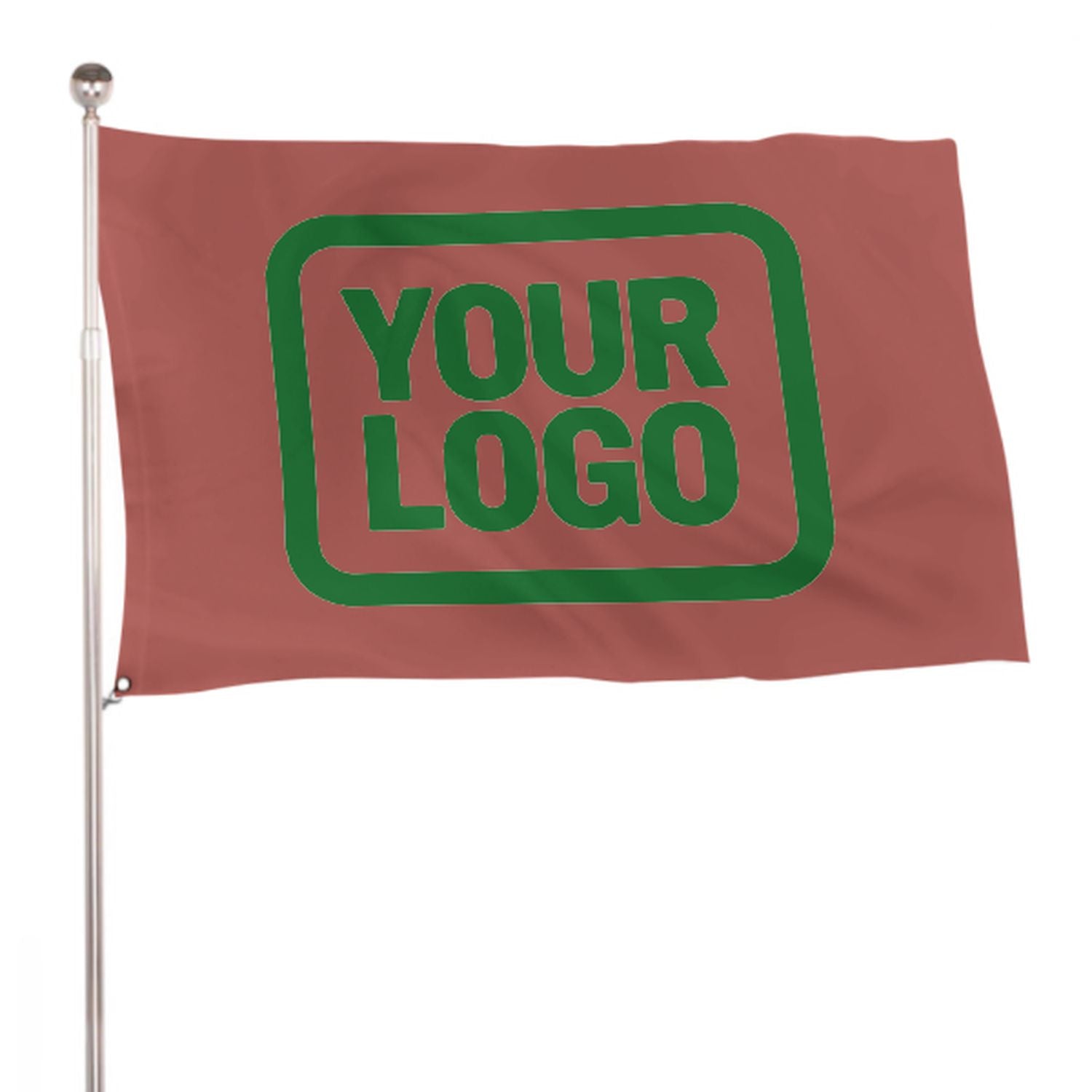 Maßgeschneidertes Kupferrose Smaragdgrün Flagge