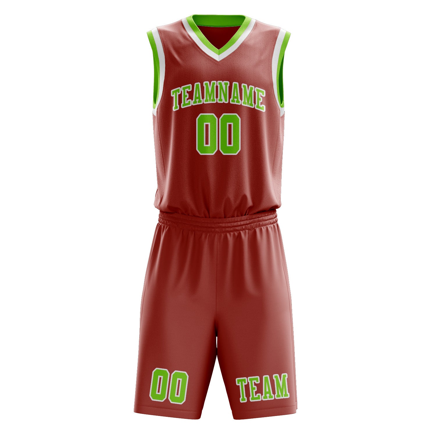 Benutzerdefiniertes Professionelles Kupferrose Smaragdgrün Basketballtrikot-Set