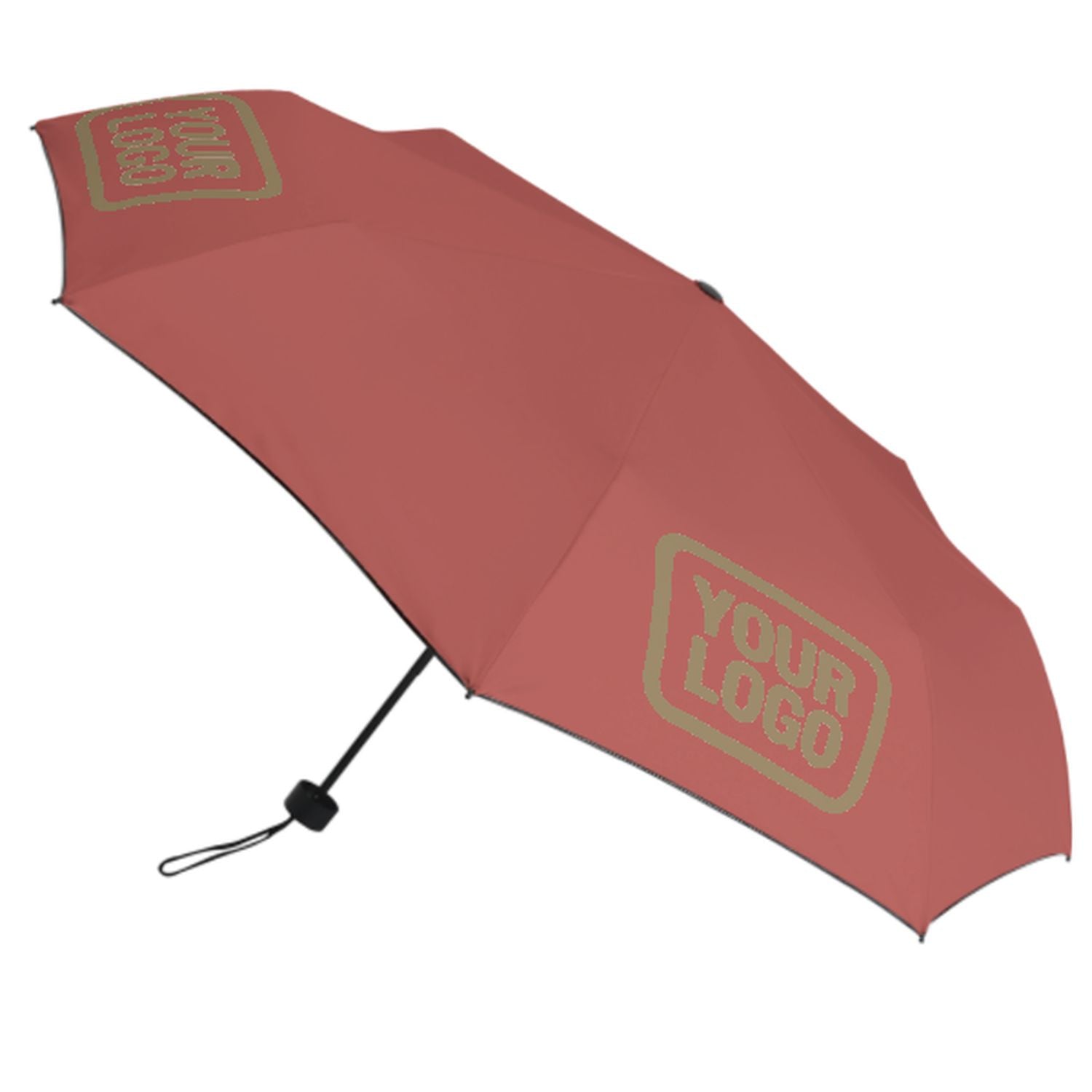Maßgeschneidertes Kupferrose Hellkhaki Automatik-Regenschirm