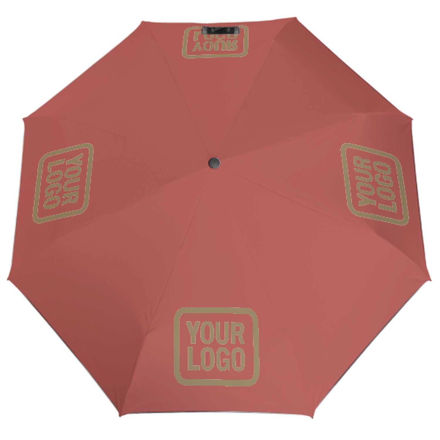 Maßgeschneidertes Kupferrose Hellkhaki Automatik-Regenschirm