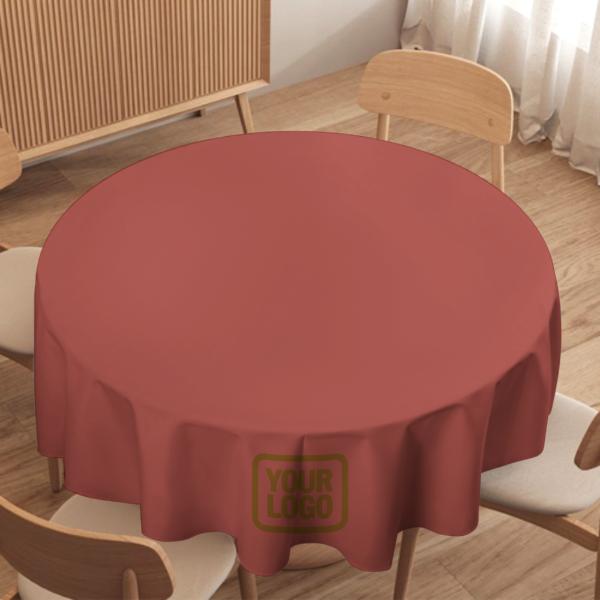 Maßgeschneidertes Kupferrose Khaki Runde Tischdecke