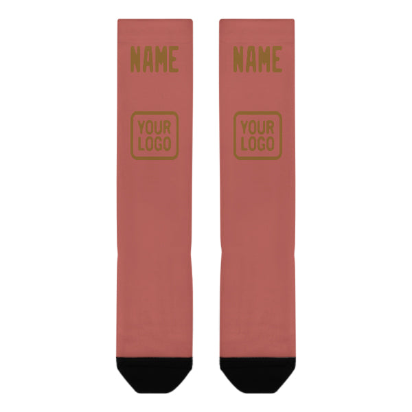 Maßgeschneidertes Kupferrose Khaki Kniestrümpfe
