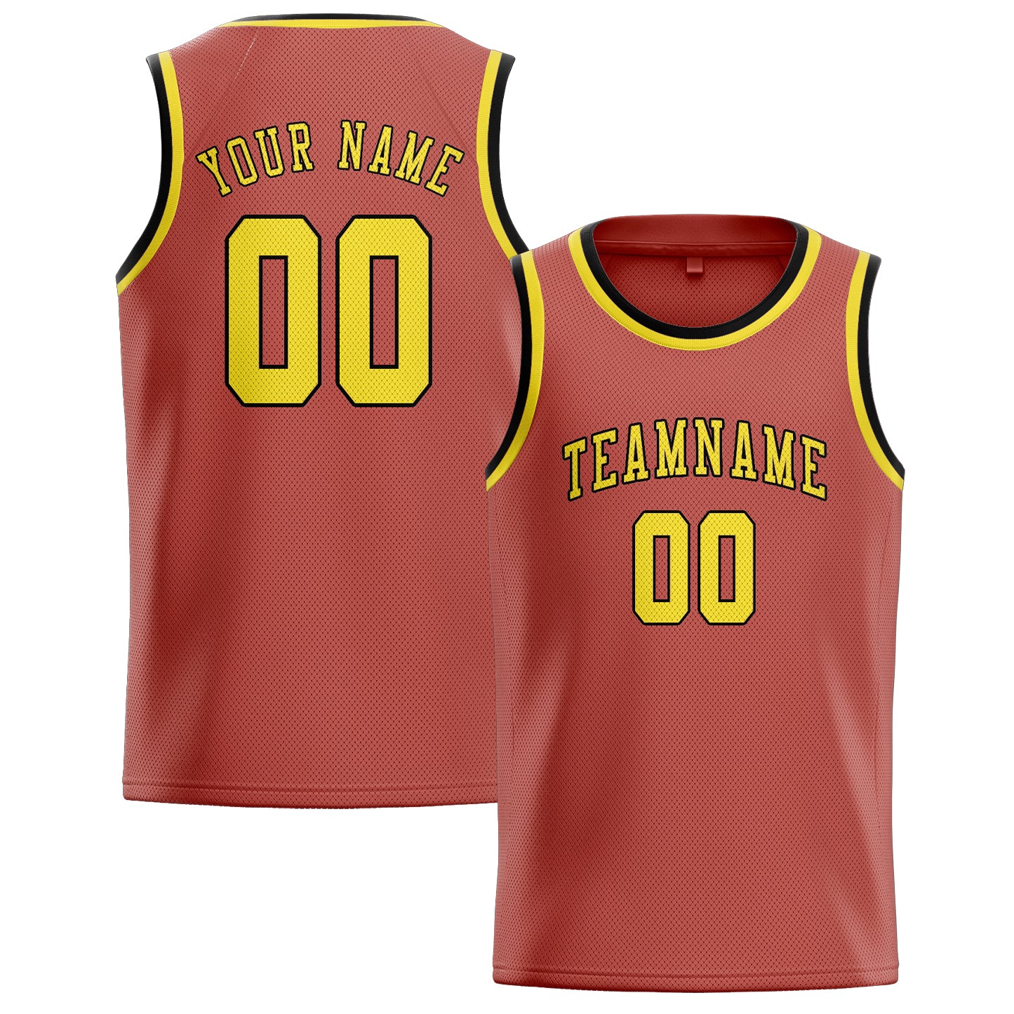 Benutzerdefiniertes Professionelles Kupferrose Blassgelb Basketballtrikot