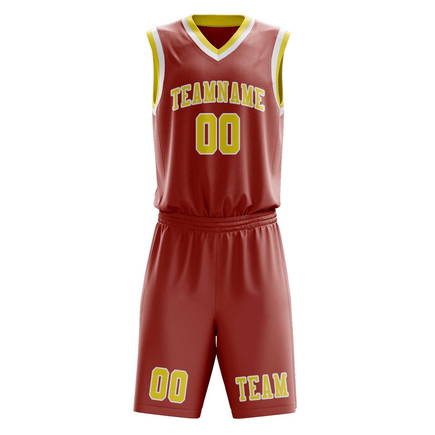 Benutzerdefiniertes Professionelles Kupferrose Blassgelb Basketballtrikot-Set