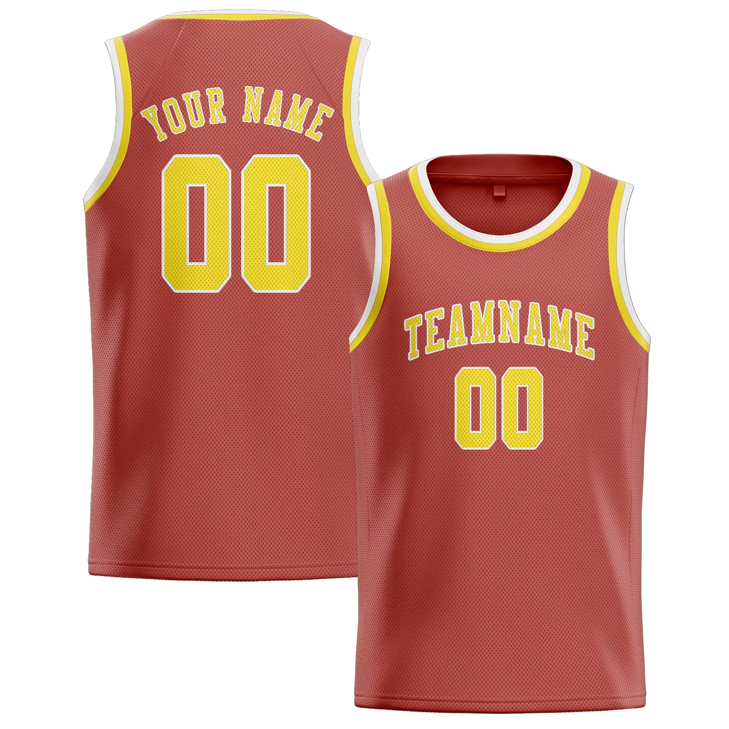 Benutzerdefiniertes Professionelles Kupferrose Blassgelb Basketballtrikot