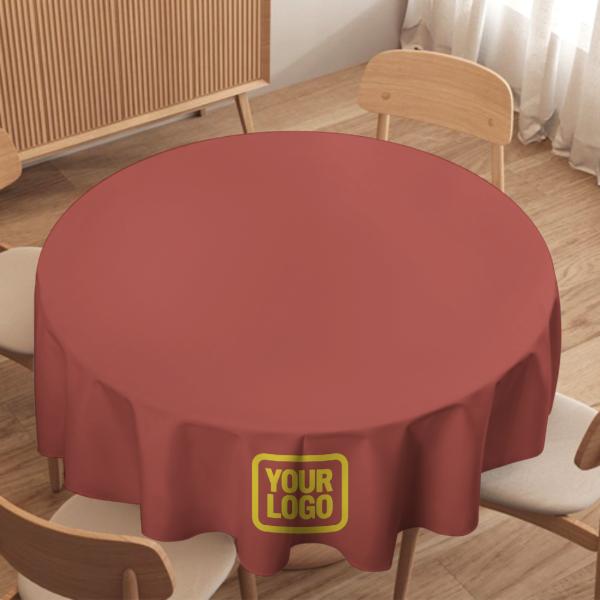 Maßgeschneidertes Kupferrose Blassgelb Runde Tischdecke