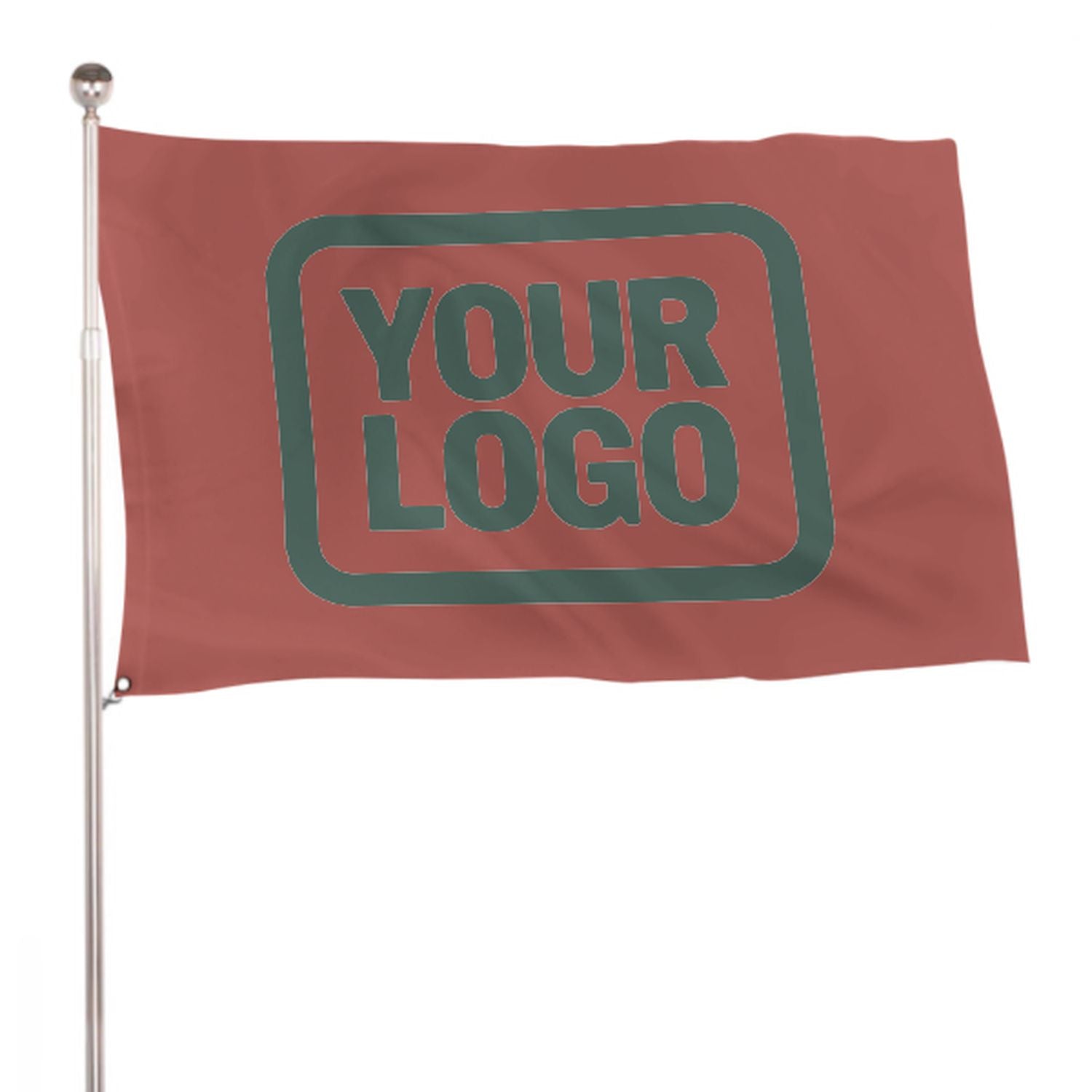 Maßgeschneidertes Kupferrose Blaugrün Flagge