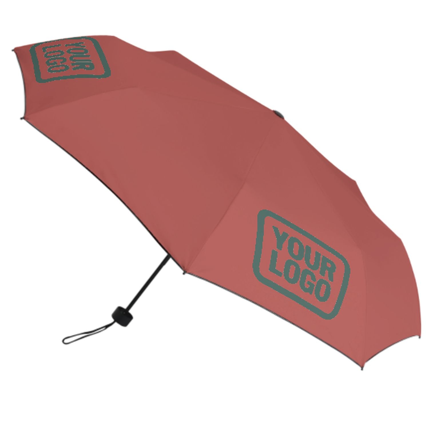 Maßgeschneidertes Kupferrose Blaugrün Automatik-Regenschirm