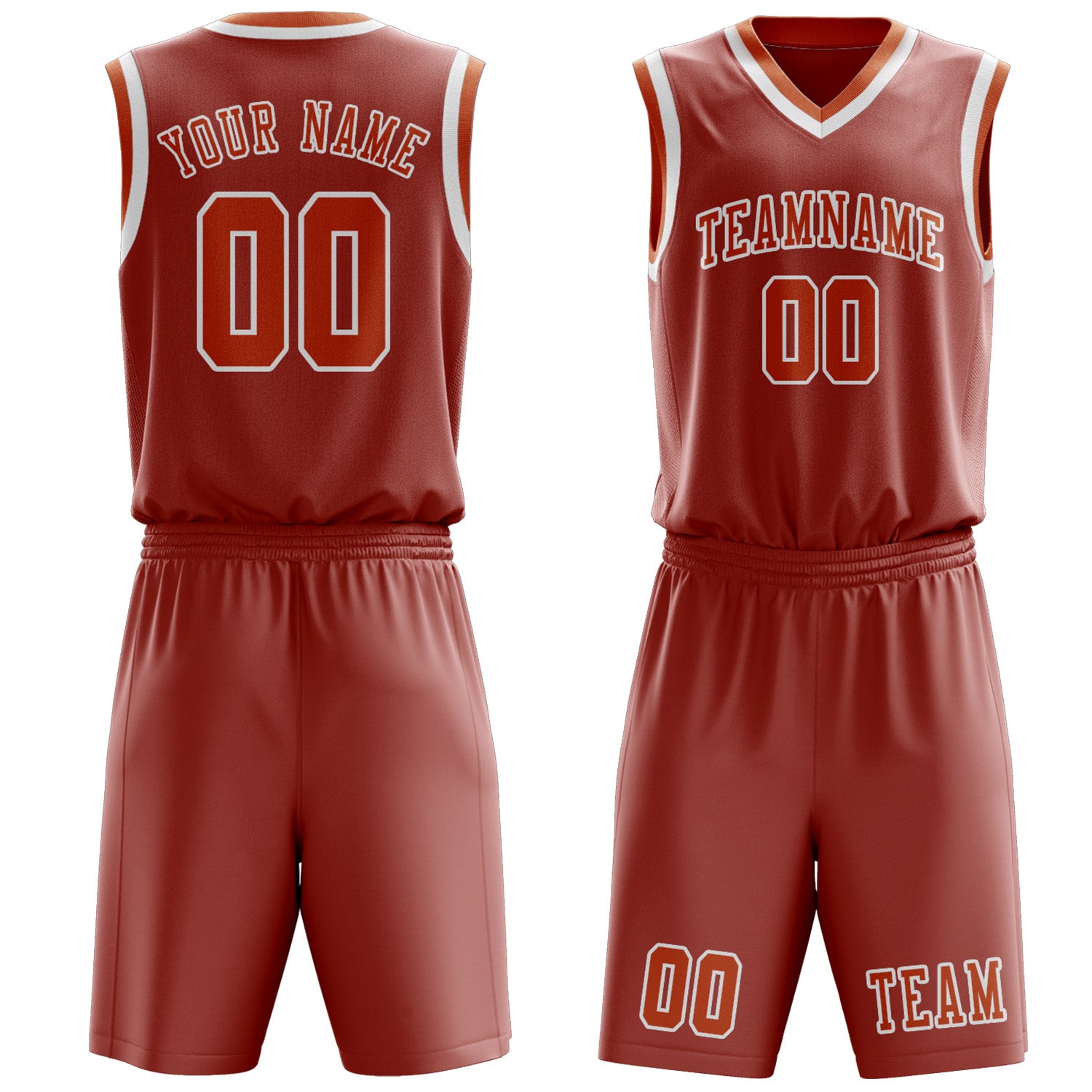 Benutzerdefiniertes Professionelles Kupferrose Orange Basketballtrikot-Set