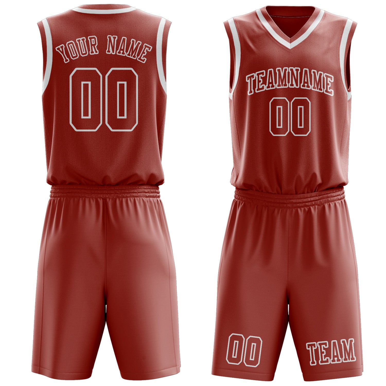 Benutzerdefiniertes Professionelles Kupferrose Weiß Basketballtrikot-Set