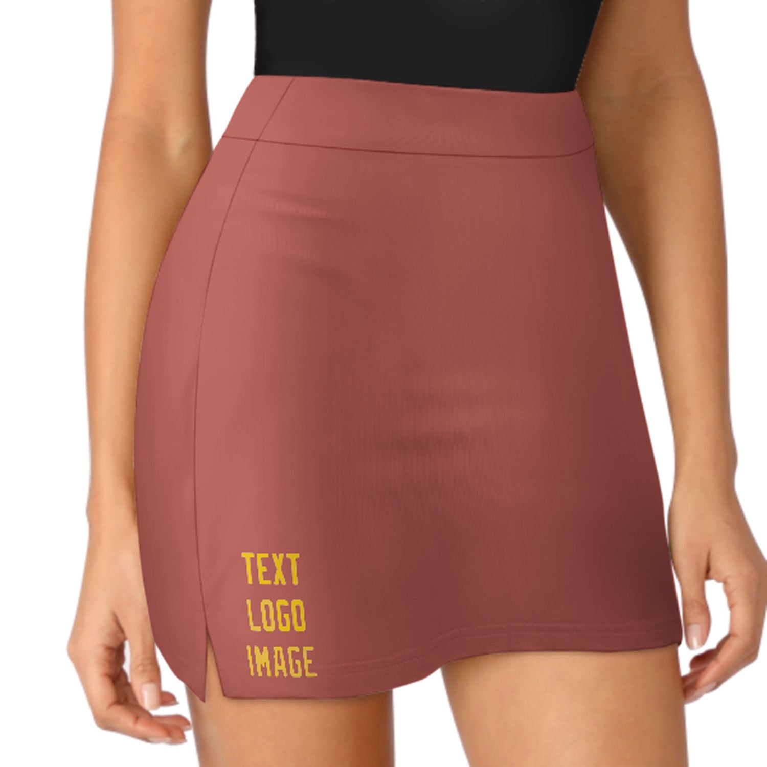 Maßgeschneidertes Kupferrose Gold A-Linien Skort
