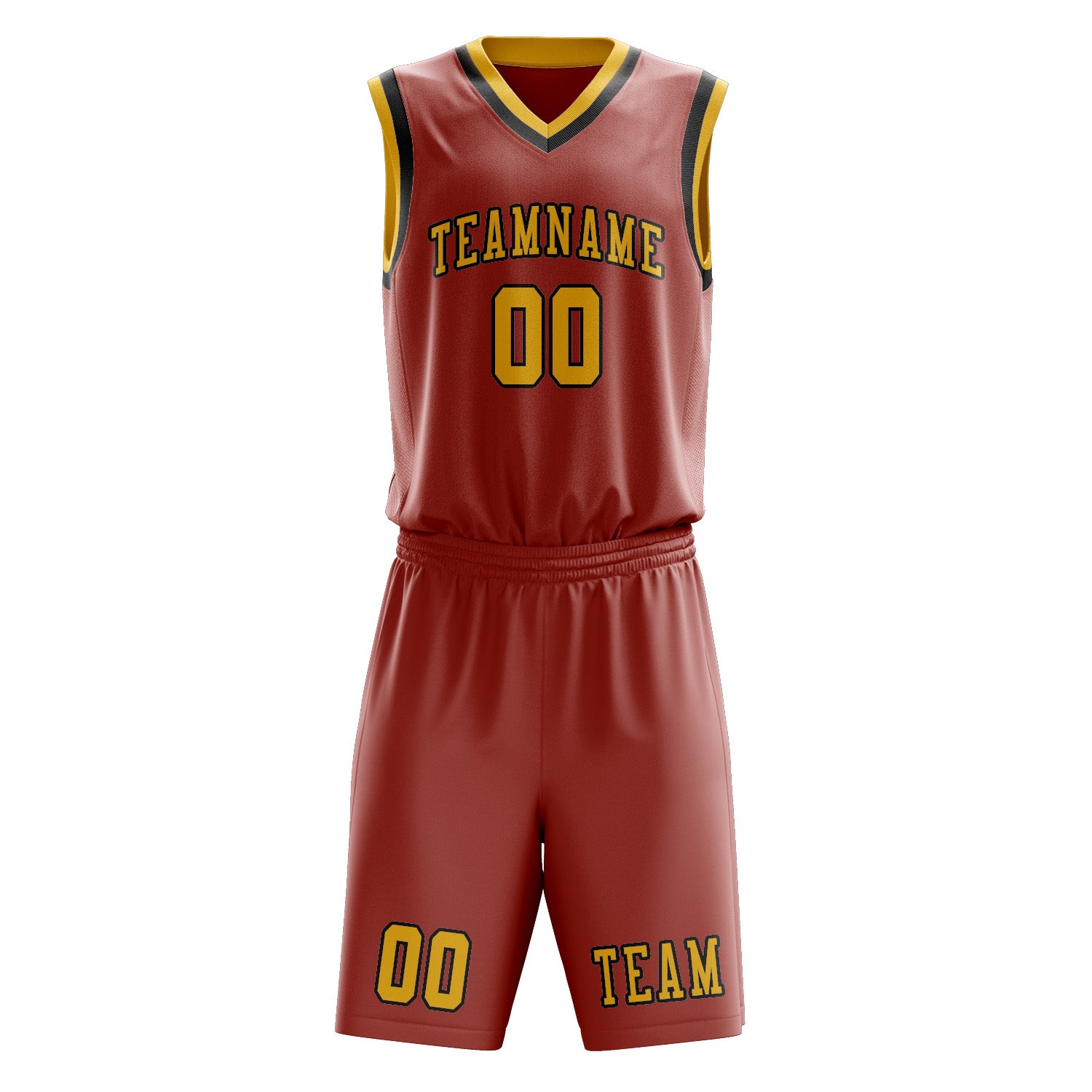 Benutzerdefiniertes Professionelles Kupferrose Gold Basketballtrikot-Set