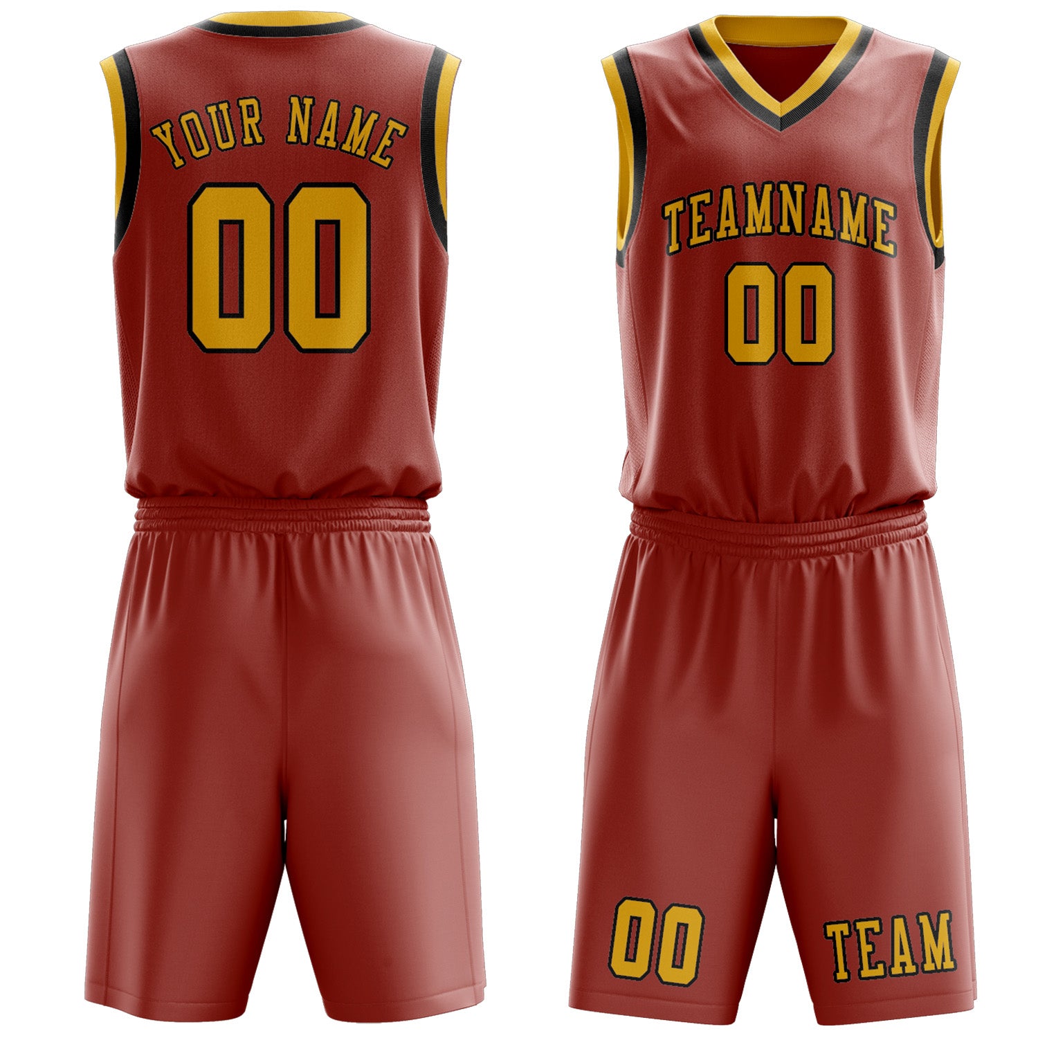 Benutzerdefiniertes Professionelles Kupferrose Gold Basketballtrikot-Set