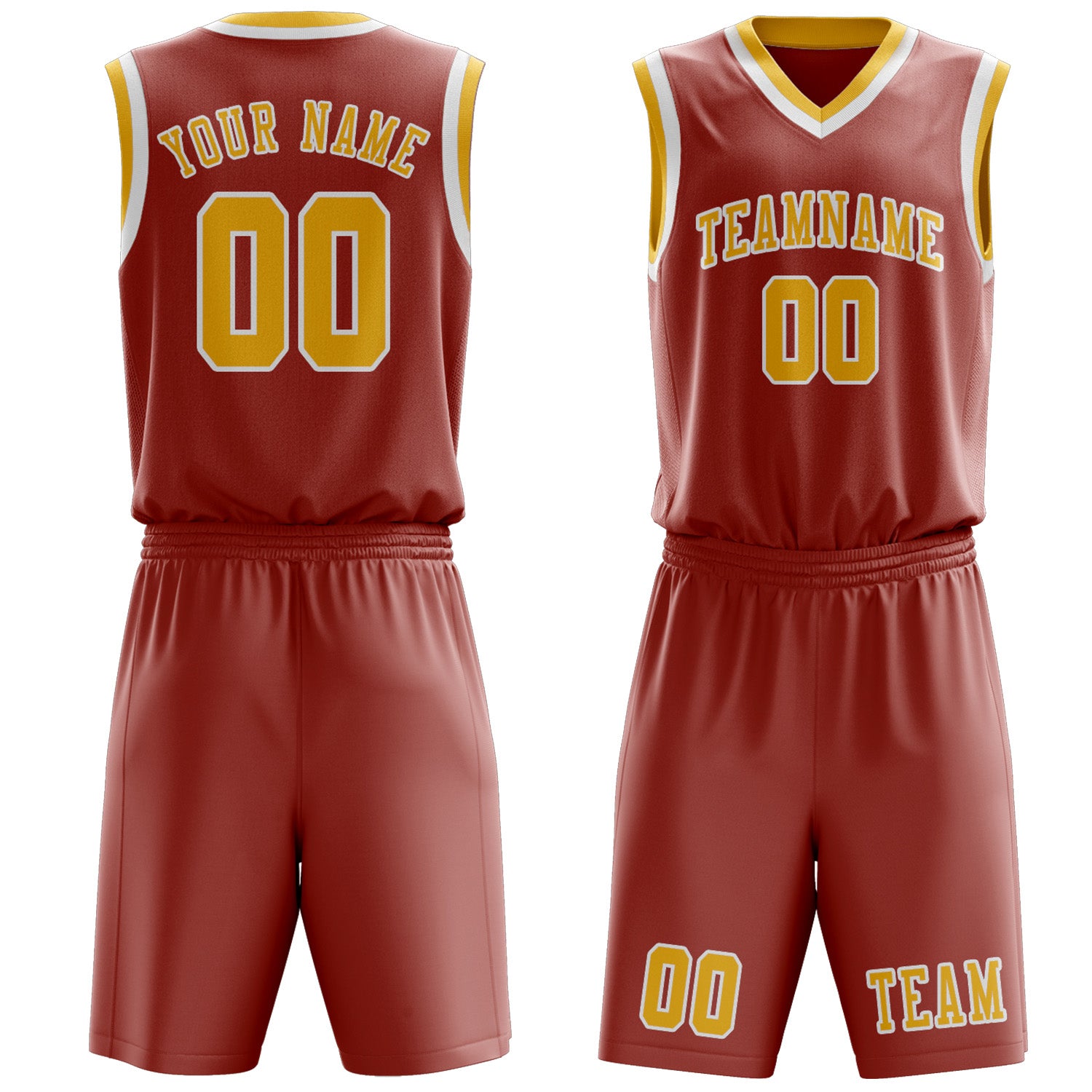 Benutzerdefiniertes Professionelles Kupferrose Gold Basketballtrikot-Set