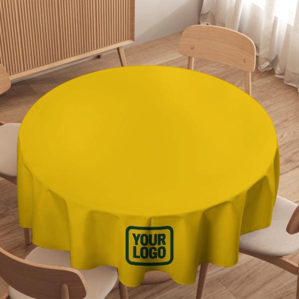 Maßgeschneidertes Gold Moosgrün Runde Tischdecke