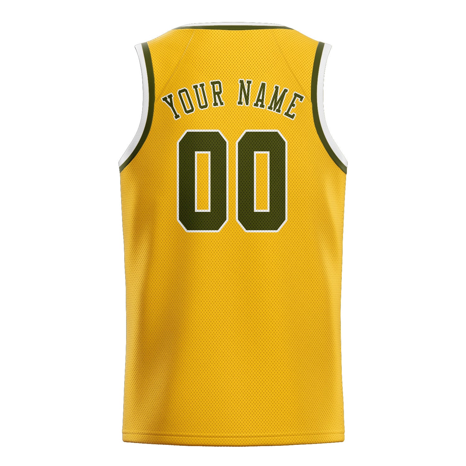 Benutzerdefiniertes Professionelles Gold Dunkles Oliv Basketballtrikot