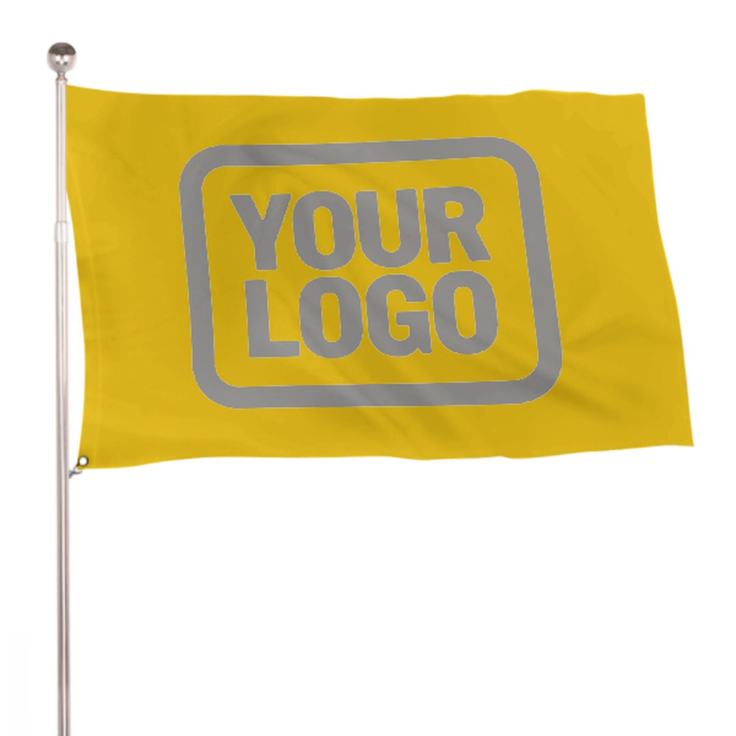 Maßgeschneidertes Gold Grau Flagge