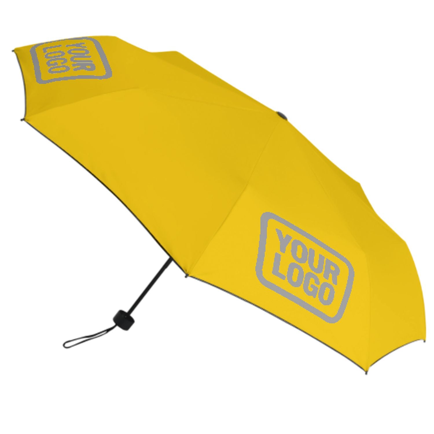 Maßgeschneidertes Gold Grau Automatik-Regenschirm