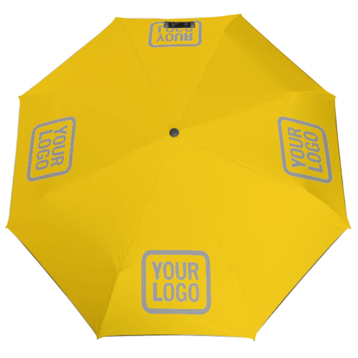 Maßgeschneidertes Gold Grau Automatik-Regenschirm
