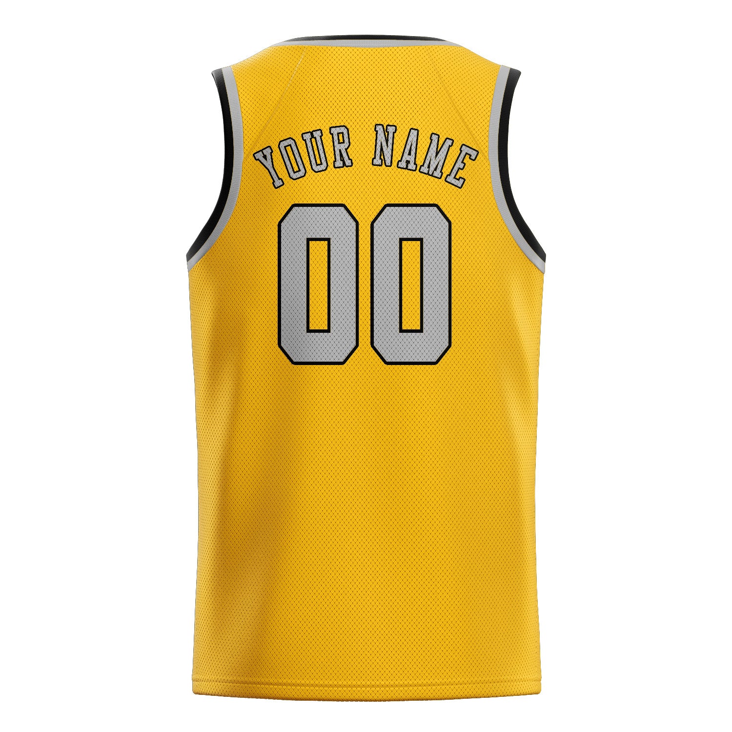 Benutzerdefiniertes Professionelles Gold Grau Basketballtrikot
