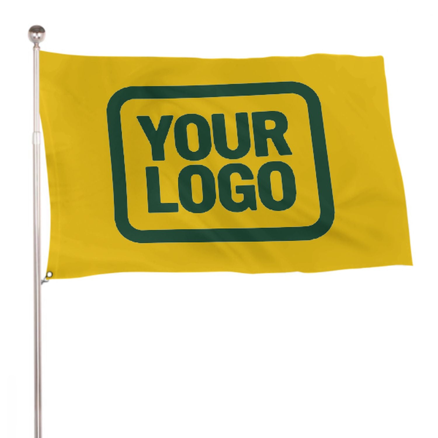 Maßgeschneidertes Gold Moosgrün Flagge