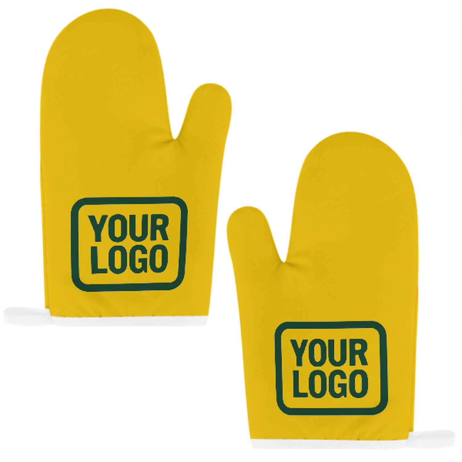 Maßgeschneidertes Gold  Moosgrün Topfhandschuh Set – 2-teilig