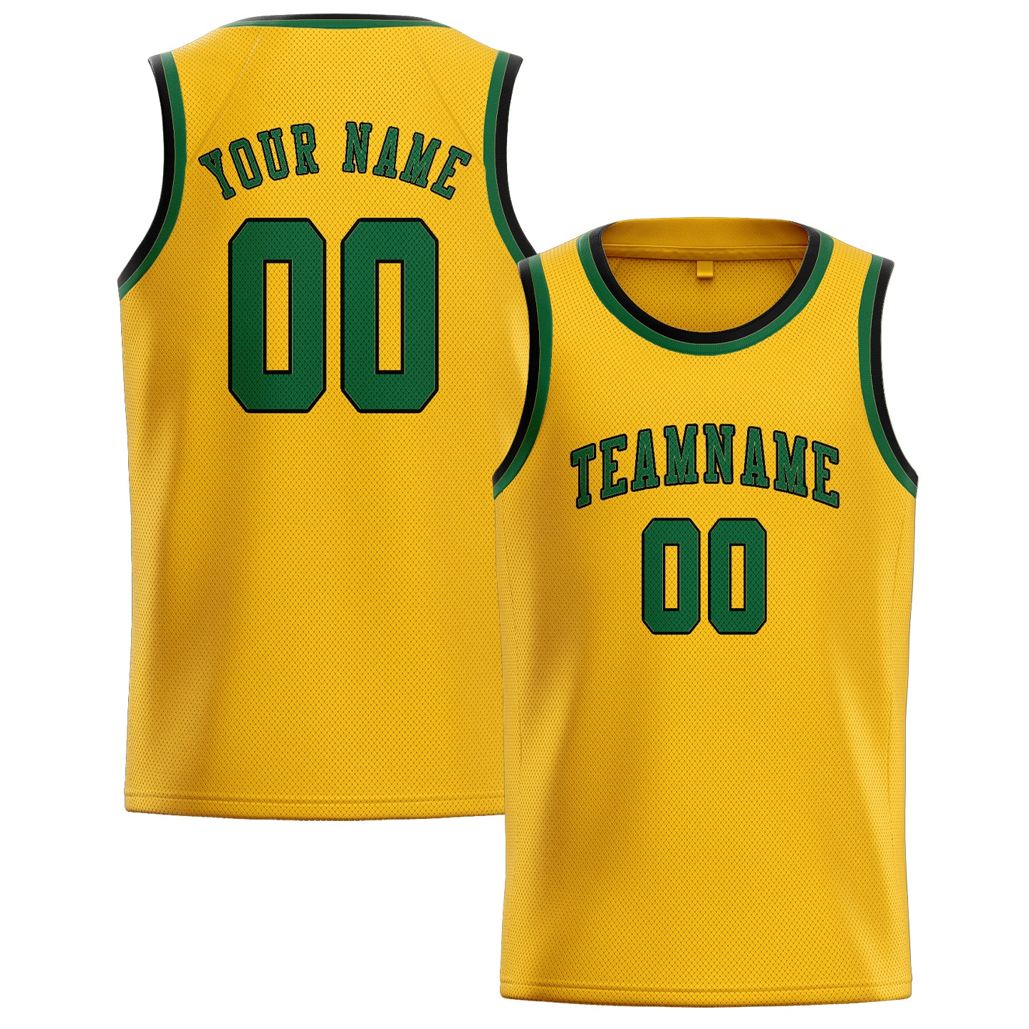 Benutzerdefiniertes Professionelles Gold Moosgrün Basketballtrikot