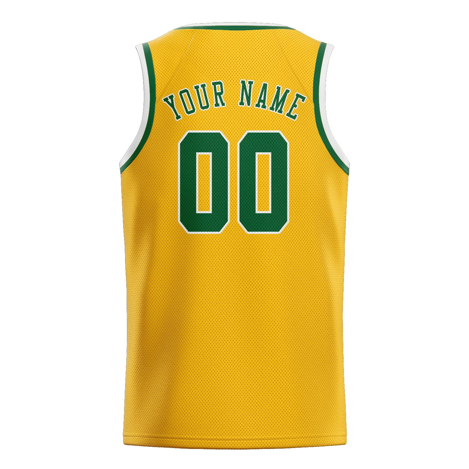 Benutzerdefiniertes Professionelles Gold Moosgrün Basketballtrikot