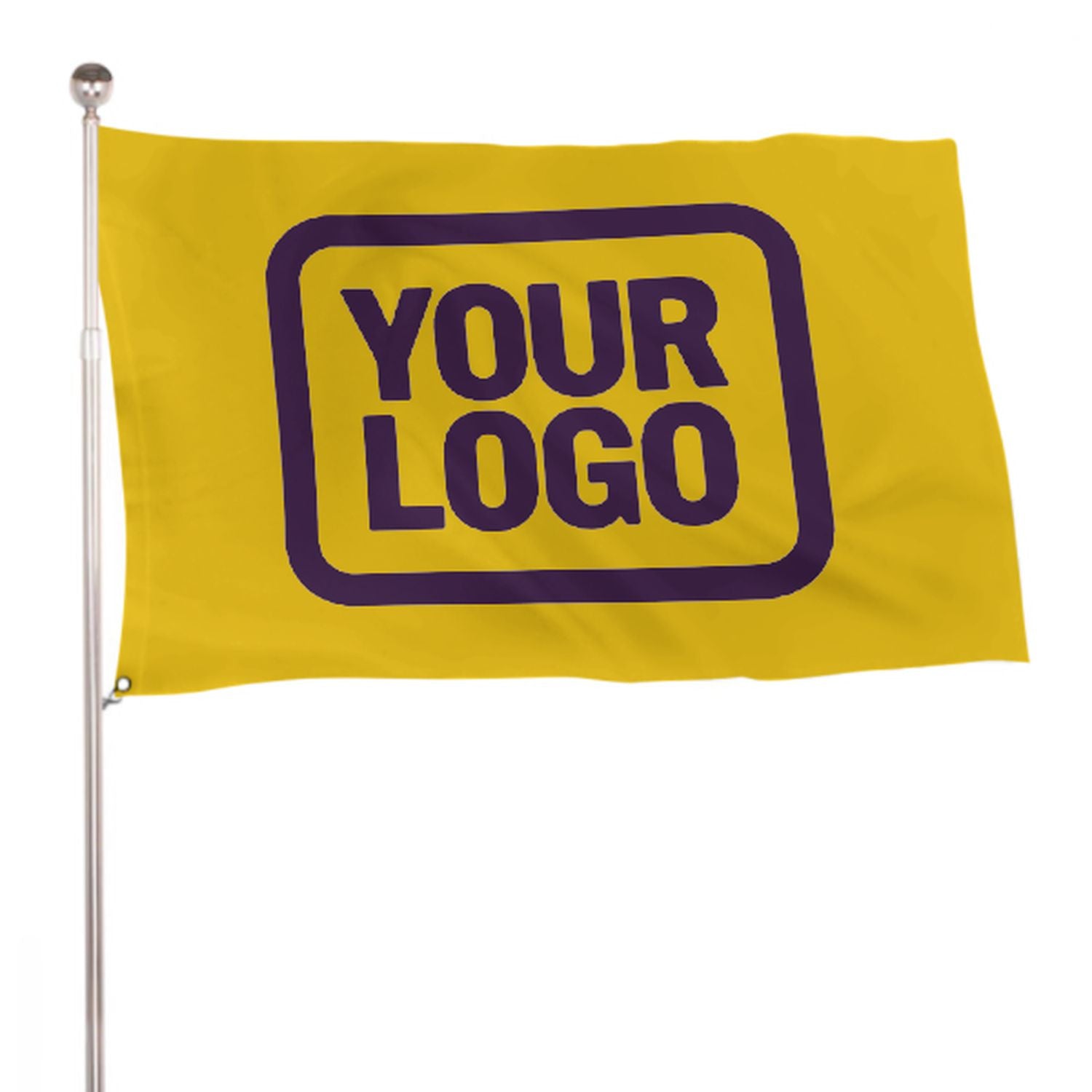 Maßgeschneidertes Gold Lila Flagge