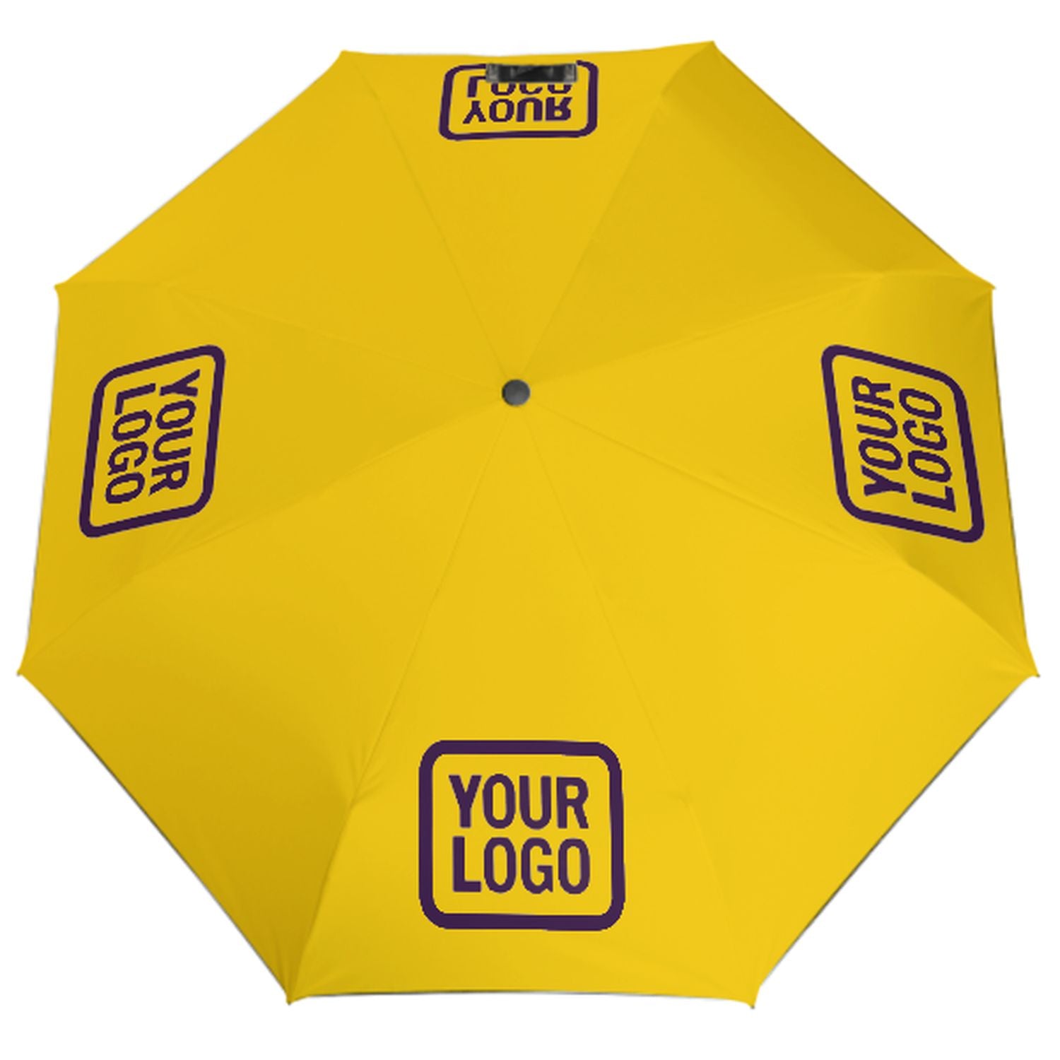 Maßgeschneidertes Gold Lila Automatik-Regenschirm