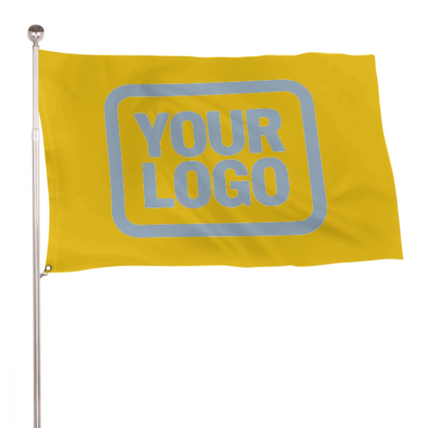 Maßgeschneidertes Gold Hellblau Flagge