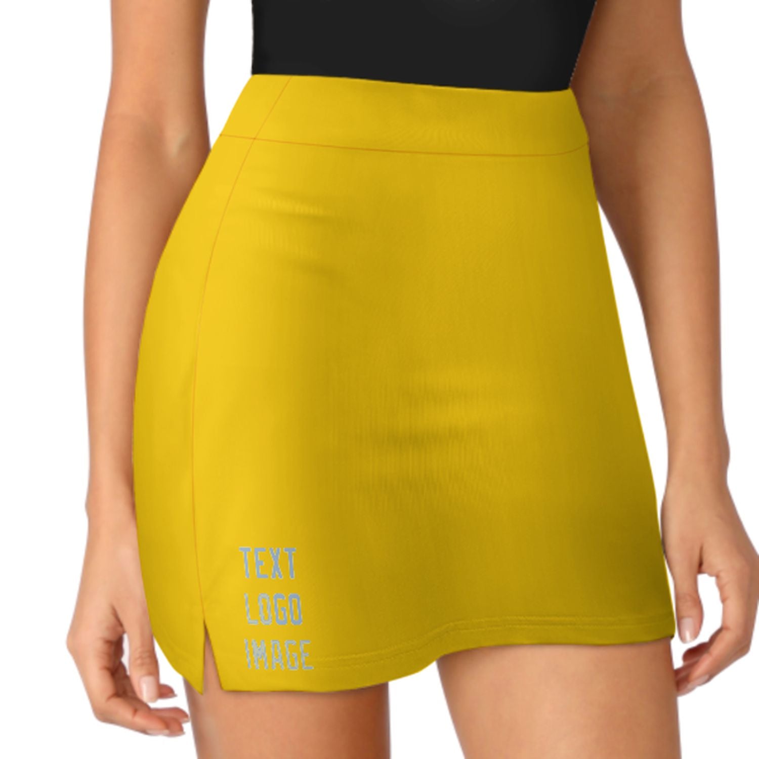 Maßgeschneidertes Gold Hellblau A-Linien Skort