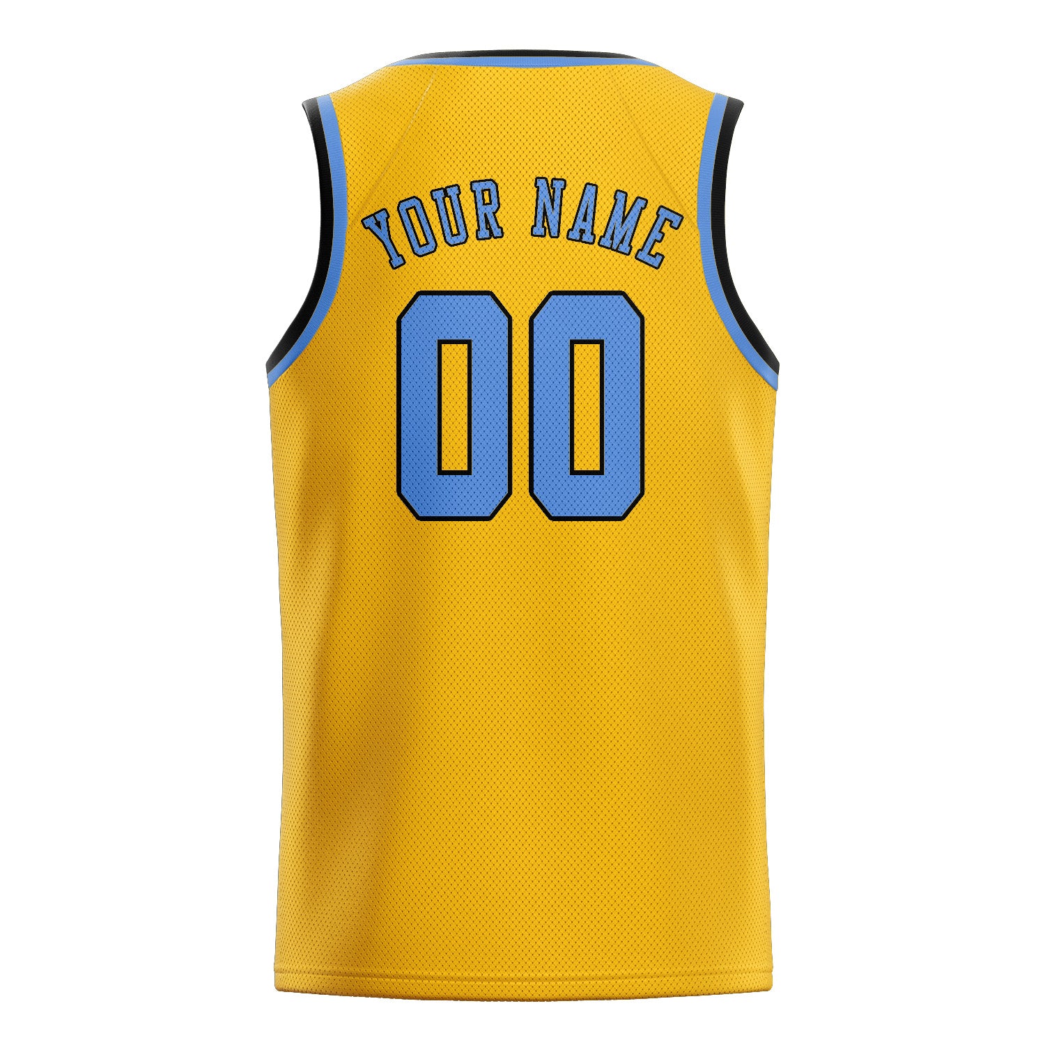 Benutzerdefiniertes Professionelles Gold Hellblau Basketballtrikot