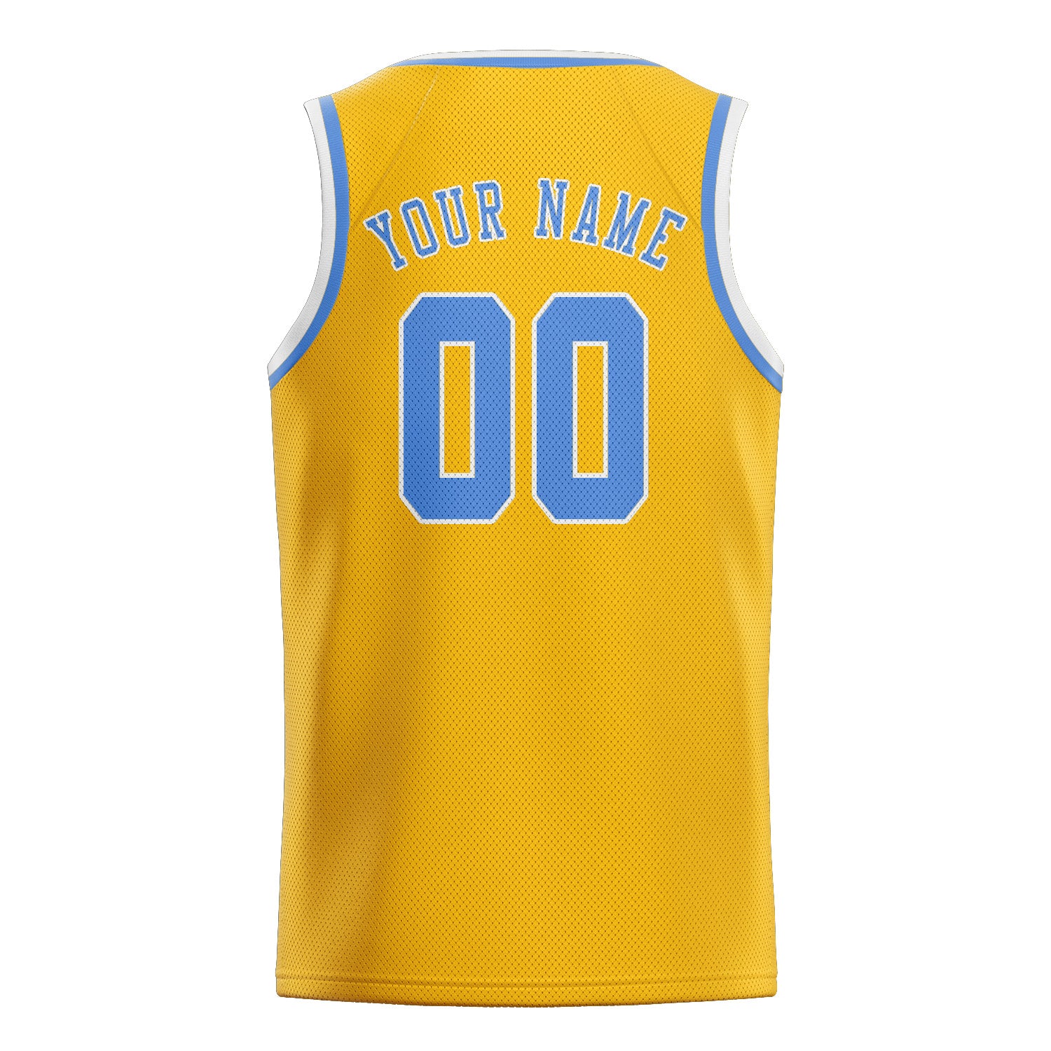 Benutzerdefiniertes Professionelles Gold Hellblau Basketballtrikot