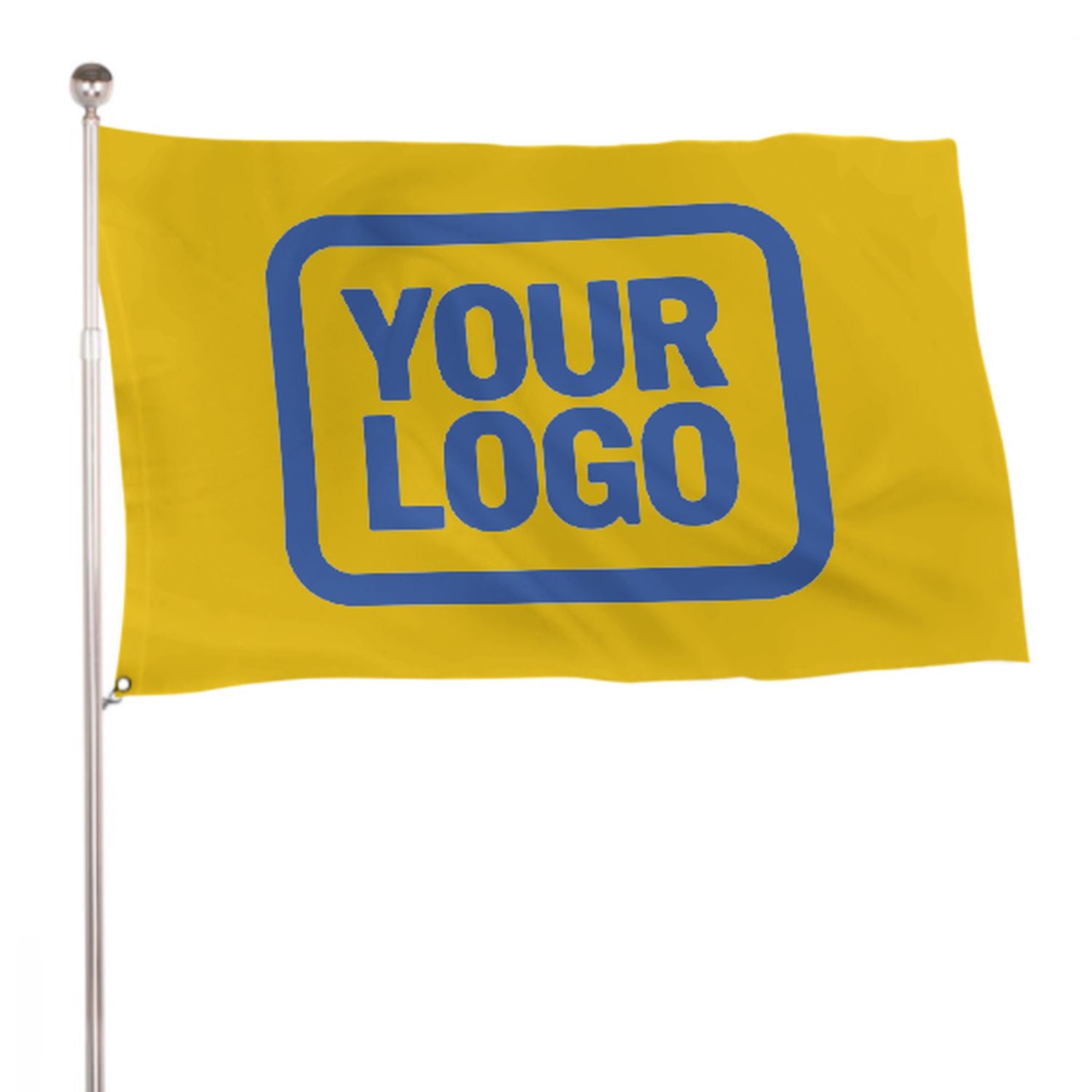 Maßgeschneidertes Gold Himmelblau Flagge