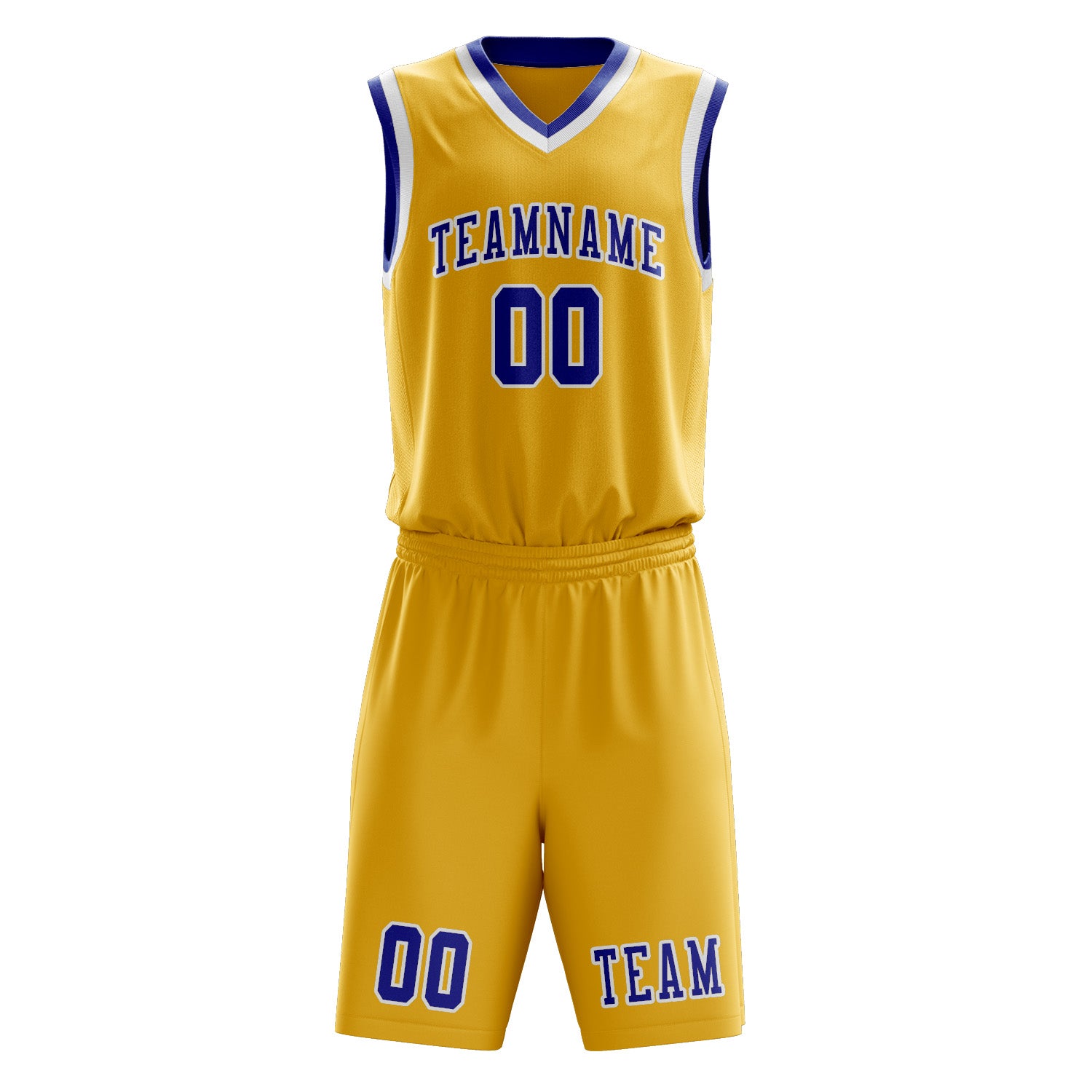 Benutzerdefiniertes Professionelles Gold Himmelblau Basketballtrikot-Set