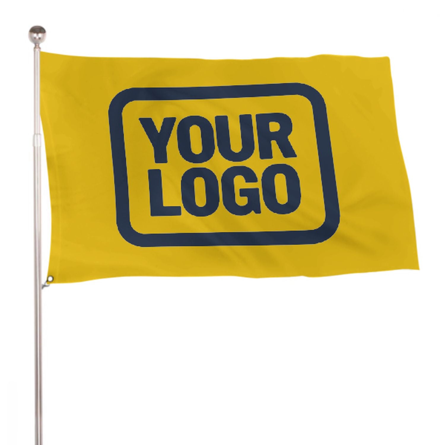 Maßgeschneidertes Gold Marineblau Flagge