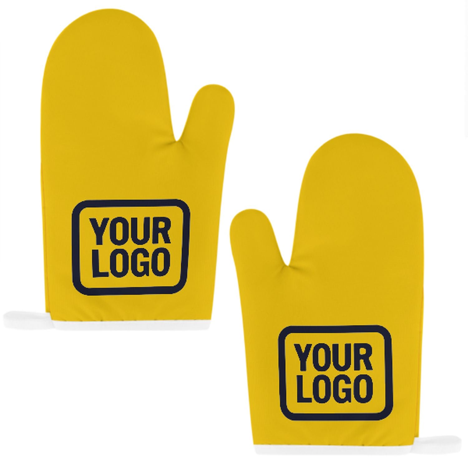 Maßgeschneidertes Gold  Stahlblau Topfhandschuh Set – 2-teilig