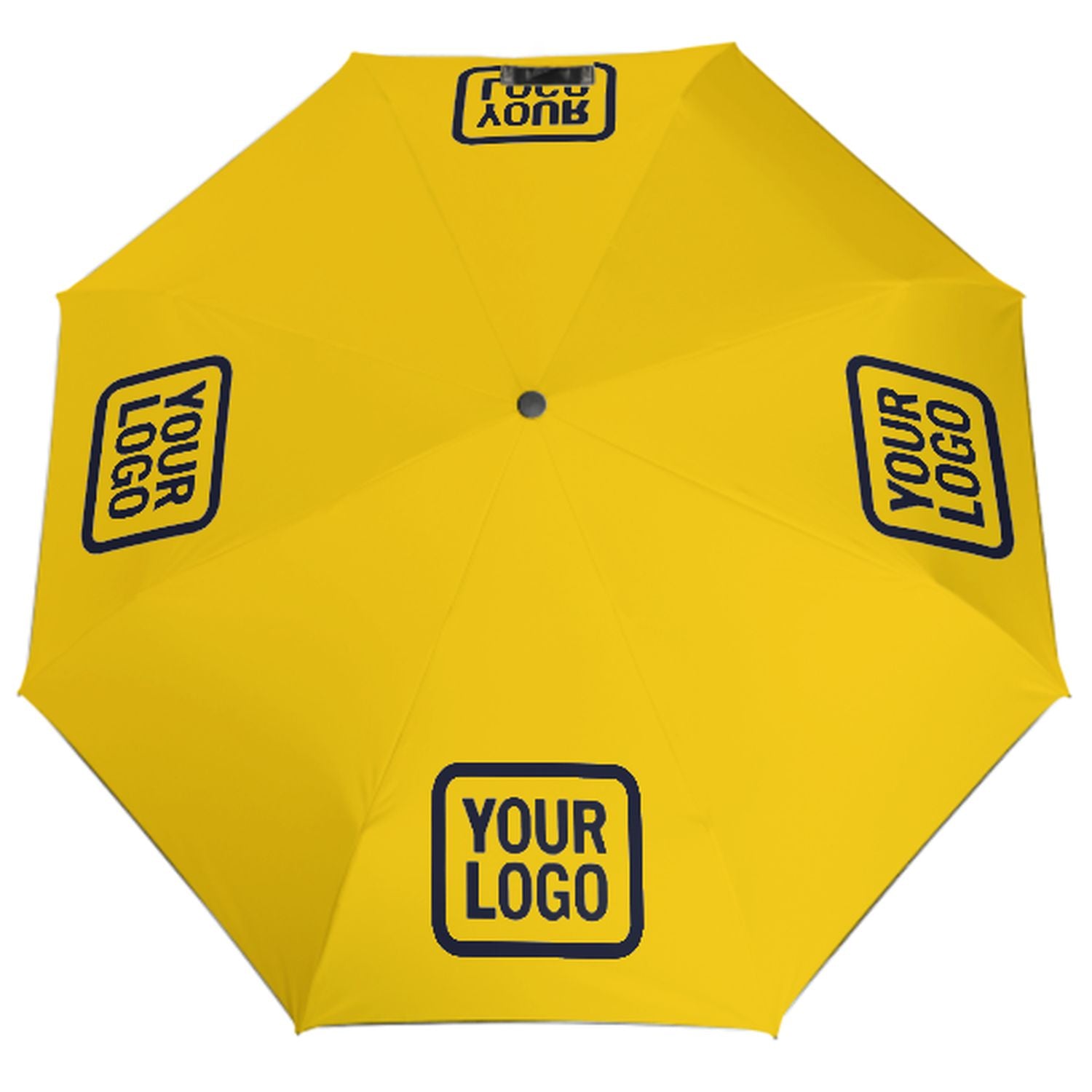 Maßgeschneidertes Gold Stahlblau Automatik-Regenschirm