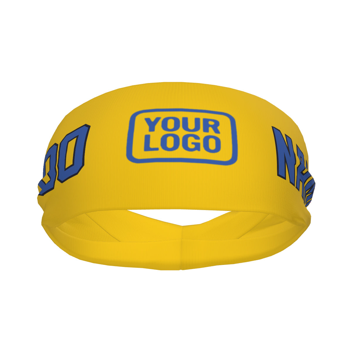 Maßgeschneidertes Gold Himmelblau Sport Stirnband