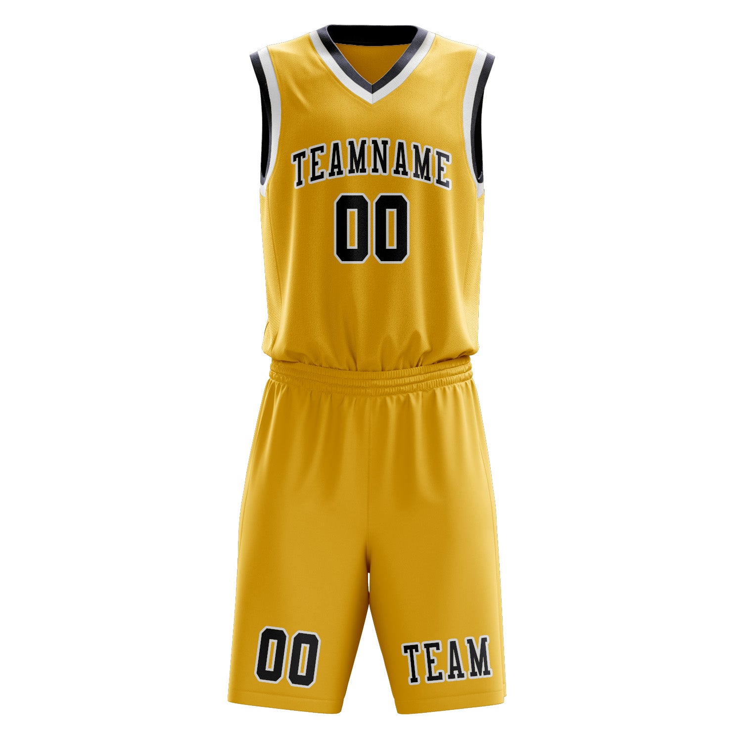 Benutzerdefiniertes Professionelles Gold Stahlblau Basketballtrikot-Set