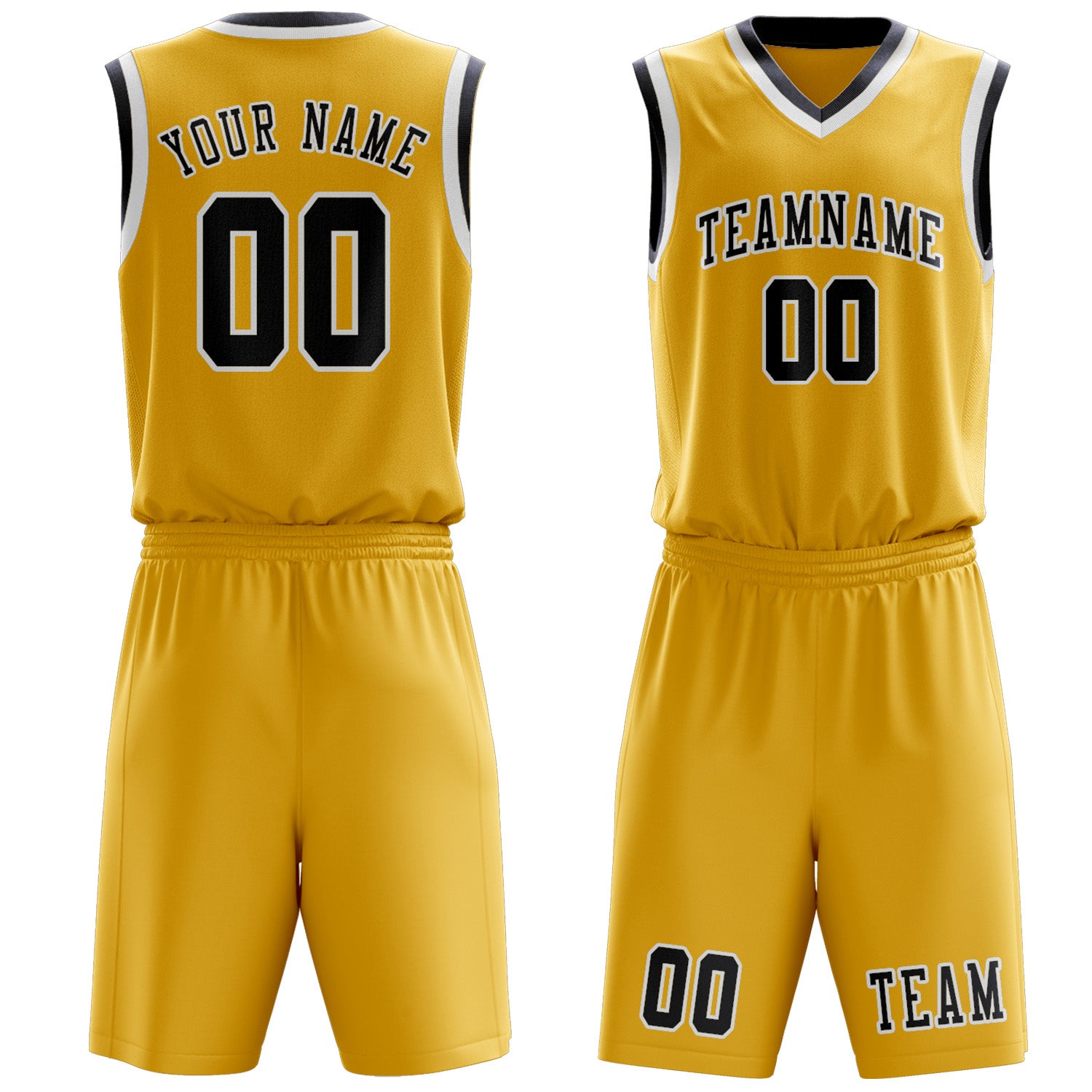 Benutzerdefiniertes Professionelles Gold Stahlblau Basketballtrikot-Set